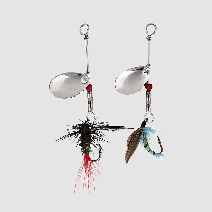 Spinner With Fly - 2 per card - Lucky Strike Bait Works Ltd. Lucky Strike  Bait Works Ltd.