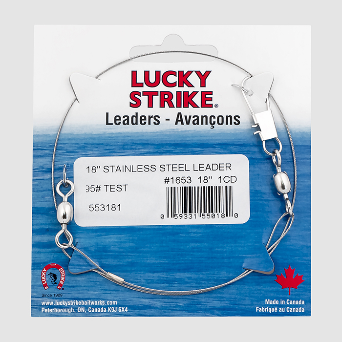 Heavy Duty 95lb Test 18 Steel Leader (1/Card) - Lucky Strike Bait Works  Ltd. Lucky Strike Bait Works Ltd.